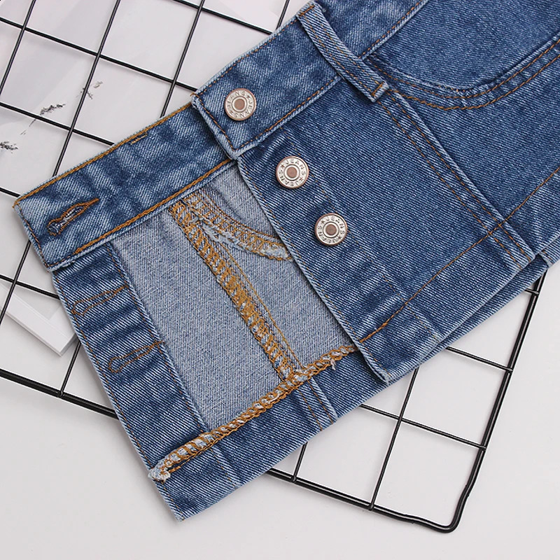 Denim Personality Split Joint Irregular Button Wide Belt Women Fashion Dress Decorative Belt Wide Cummerbund Corsets 241227