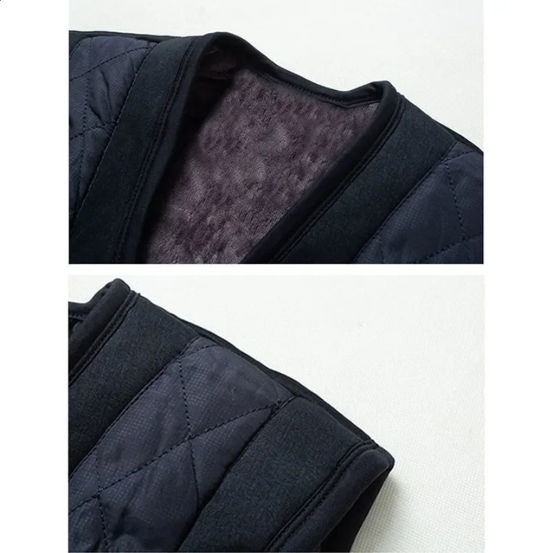 Fleece Warm Vest Coats Men Thick Lightweight Padded Lamb Plus Velvet Sleeveless Jackets Buttons Thermal Fashion 241220