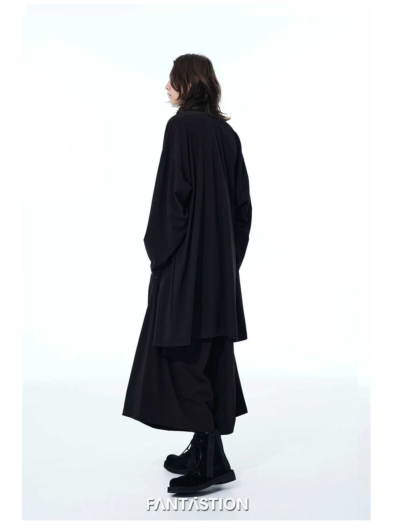 FANTASTION large windproof jacket Dongdaemun South Korea high-quality clothing mens windbreaker mens windbreaker long windbreaker mens windbreaker W24