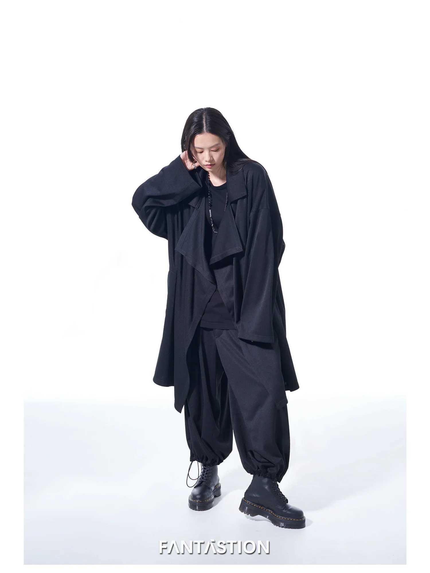 FANTASTION large windproof jacket Dongdaemun South Korea high-quality clothing mens windbreaker mens windbreaker long windbreaker mens windbreaker W24