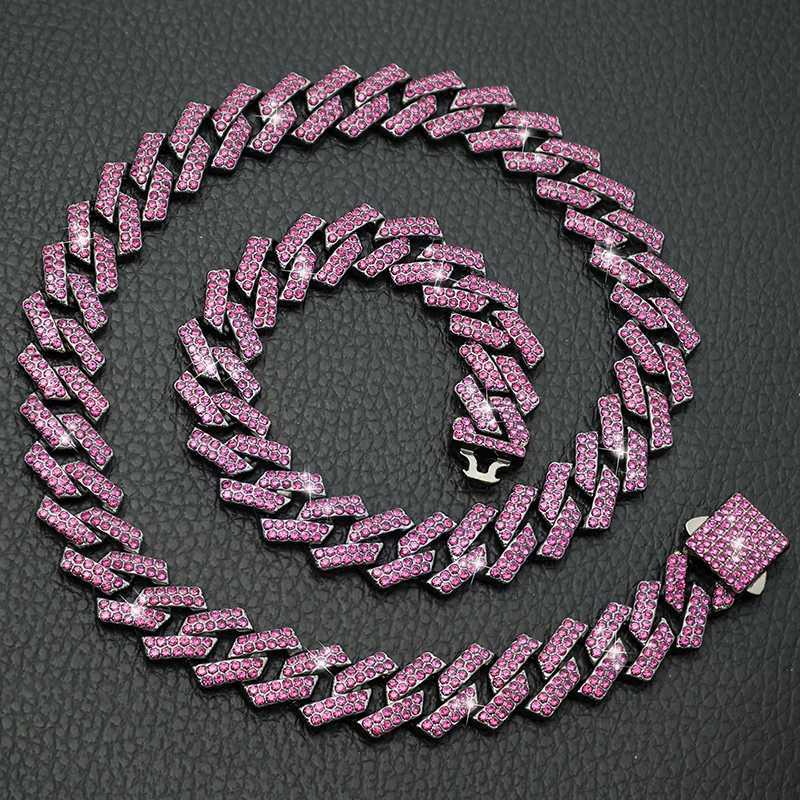 15MM Wide Diamond Luxury Necklace for cat dogs Bling Jewelry Dog Chain Collar Cuban link Gold Chains for small medium Dogs pet M241228