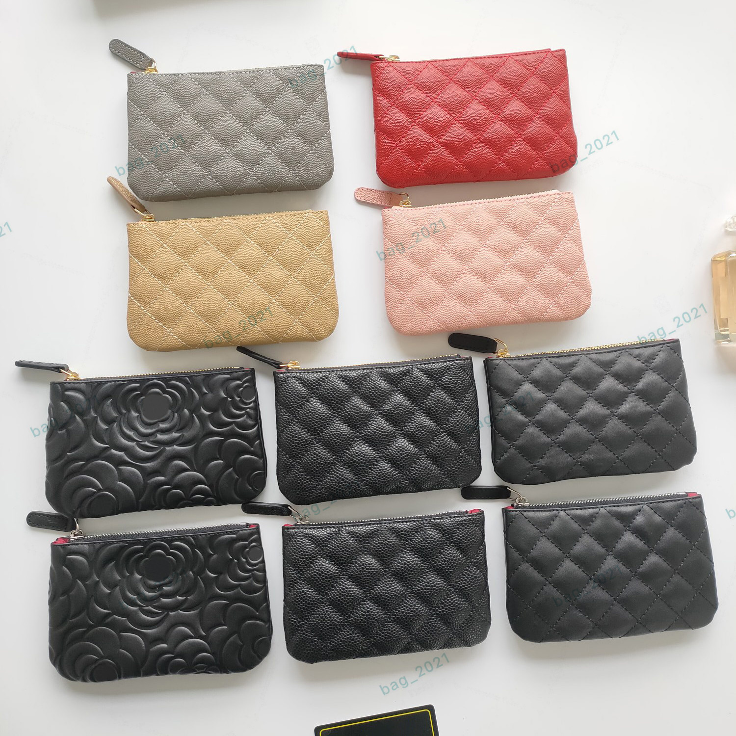 Luxury Designer Wallet Card Holder Women Passport Key Pouch Mini Card Case Bag High Quality Cavair Leather Cardholder Pocket Coin Purse Zipper Coin Purse 82365