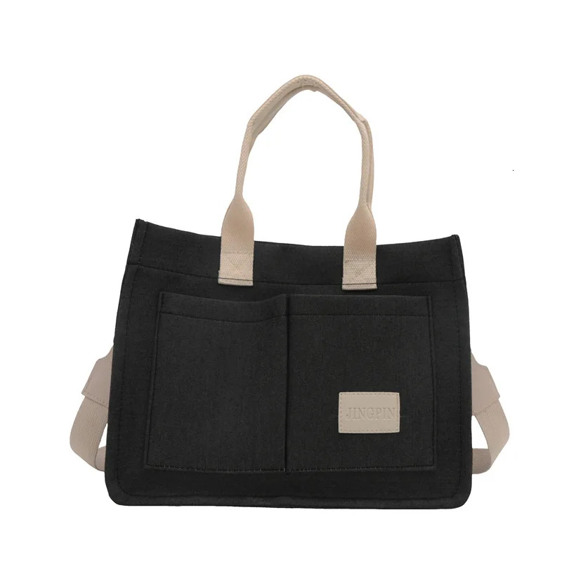 Simple Cotton And En Tote Texture Large Capacity Commuter Messenger Bag