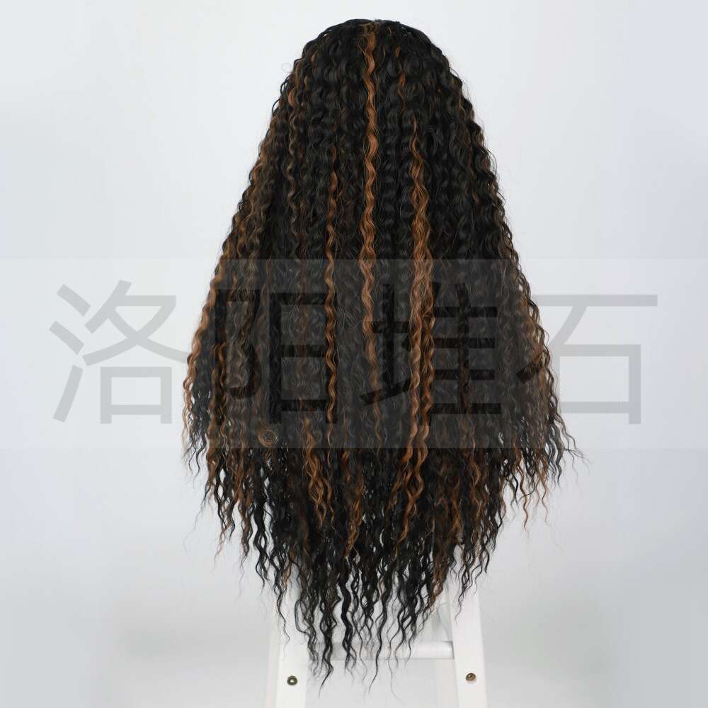 Wig, Ladies' Wig, Lace Front, Lace, Medium Split, Long Hair, Dyed, Small Curly Headband, Wigs Kq2 Kq2