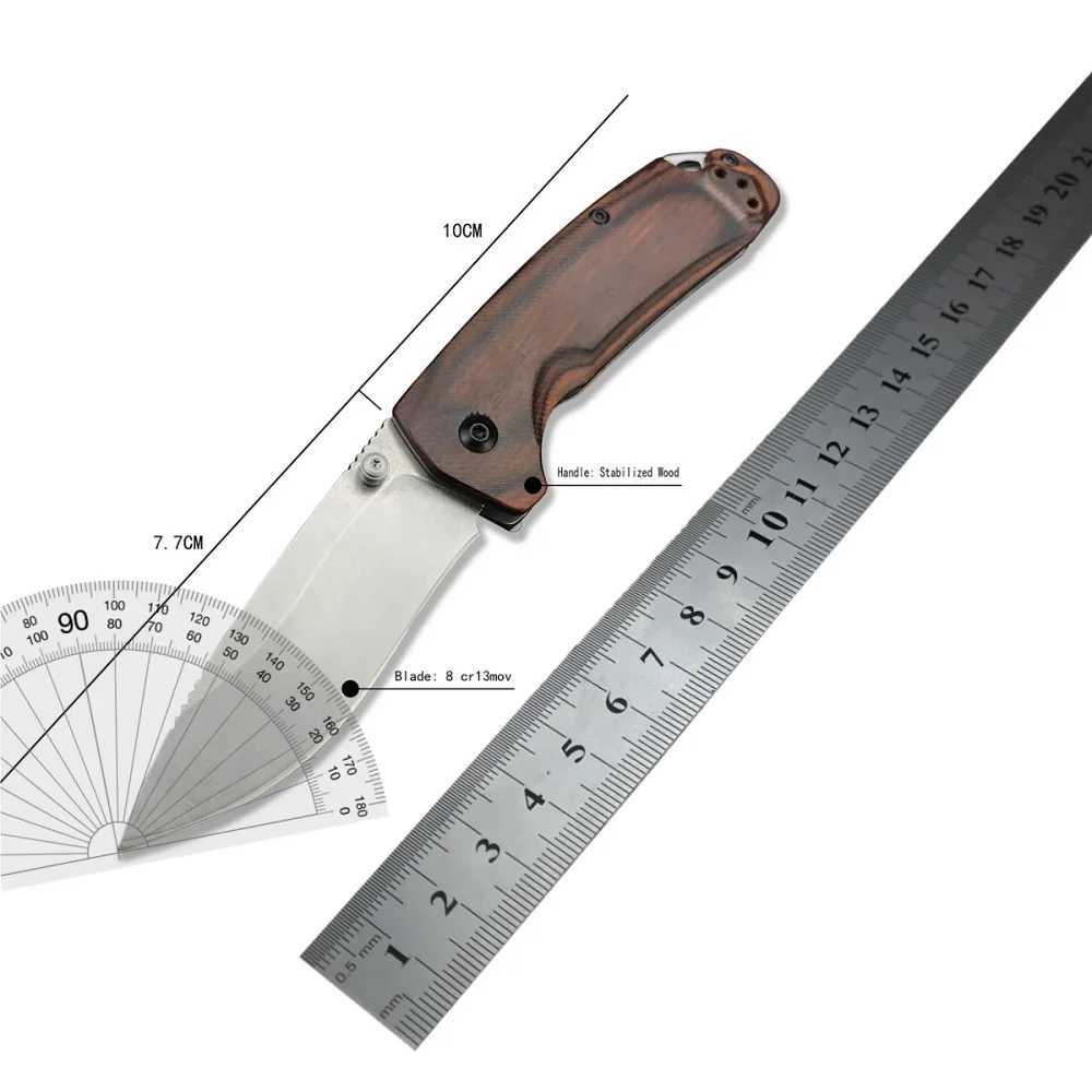 High Quality 15031 Hunt North Fork Folding Knife 2.97 8Cr13Mov Blade Stabilized Wood Hands Outdoor Survival Cam ToolXJ241228