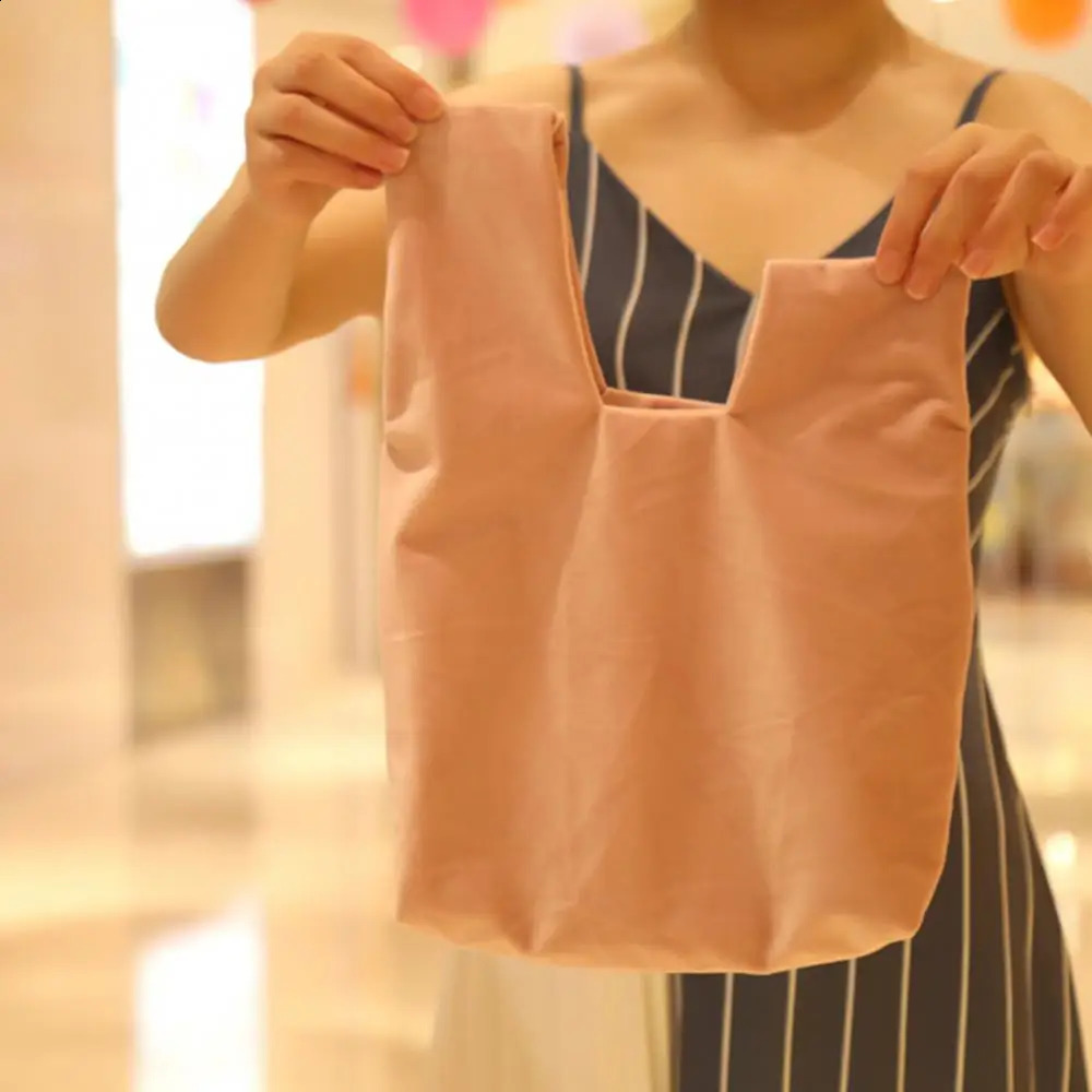 Women Soft Velvet Wrist Handbag Japanese Style Simple Casual Solid Color Knot Small Fashion Makeup Cash Card Storage Pouch 241227