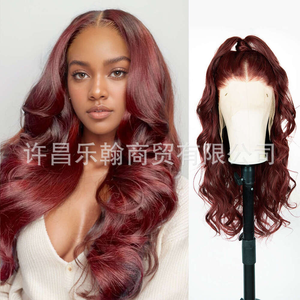 13 * 6 Full Hand Woven Front Lace Wig Headband, High-Temperature Silk And Synthetic Fiber, Big Waves, Bodywavywigs Kq2 Kq2