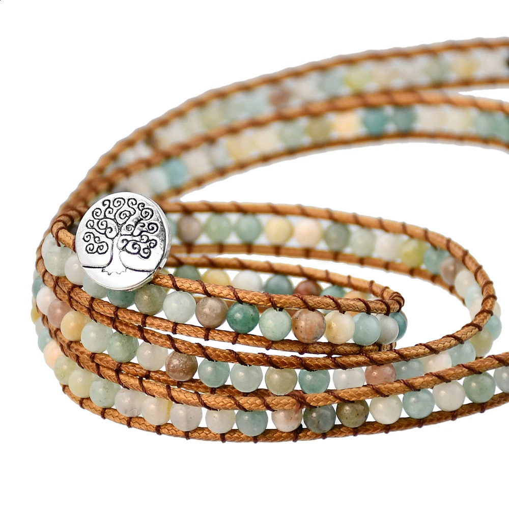 Natural Stone Item Multi-layer Winding Bracelet Bohemian Womens Classic Versatile Handmade Jewelry 241227