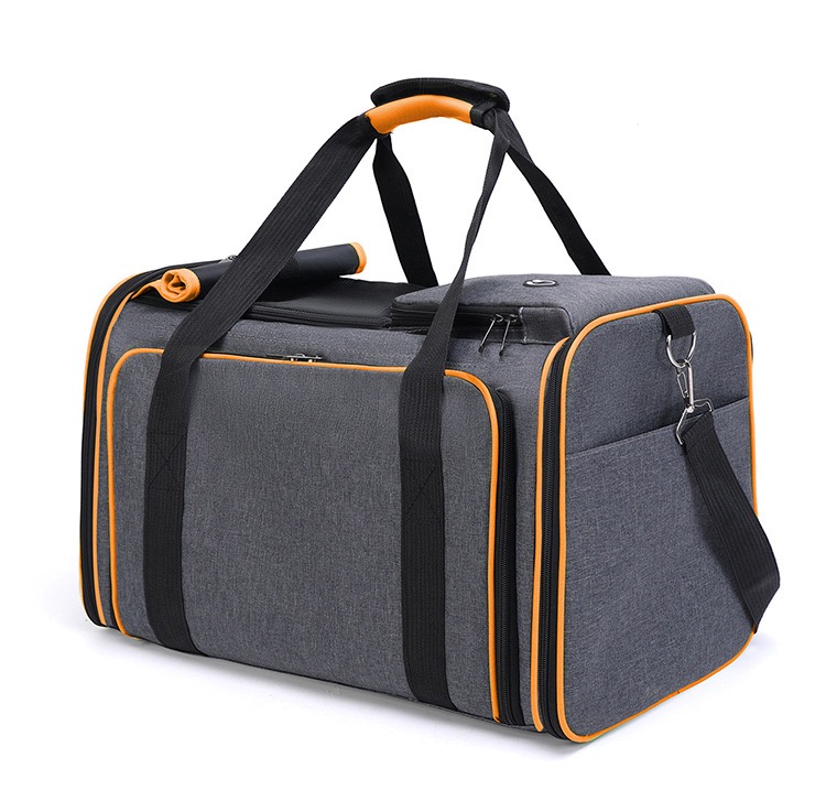 Side Expandable Large Cat Carrier with Litter Box for Car Travel, Extra Large Pet Carrier for 3 Cats , Soft Sided with Locking Zippers for Vet