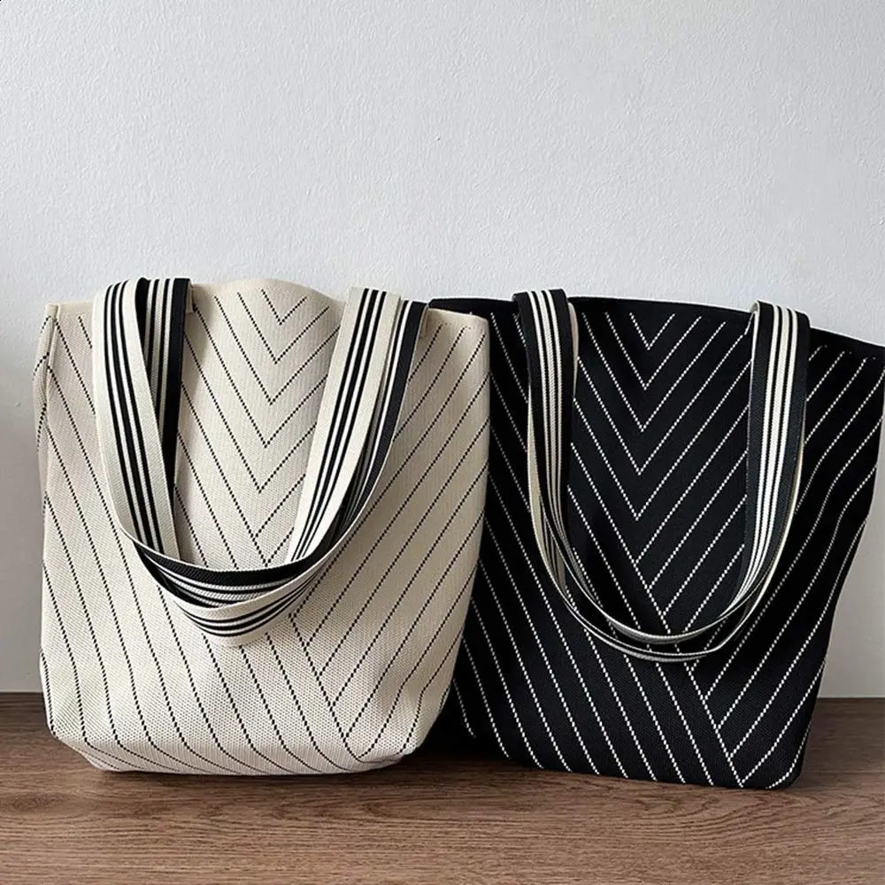 Handmade Knitted Handbag Women Knot Wrist Bag Casual Color Tote Student Reusable Shopping Bags 241225