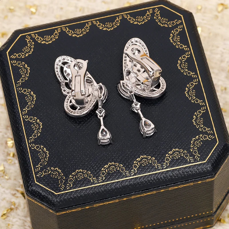 Summer high quality pure 925 Sterling Silver Trend Jewelry Ladies Sweet Butterfly exquisite drop ear clips 241226