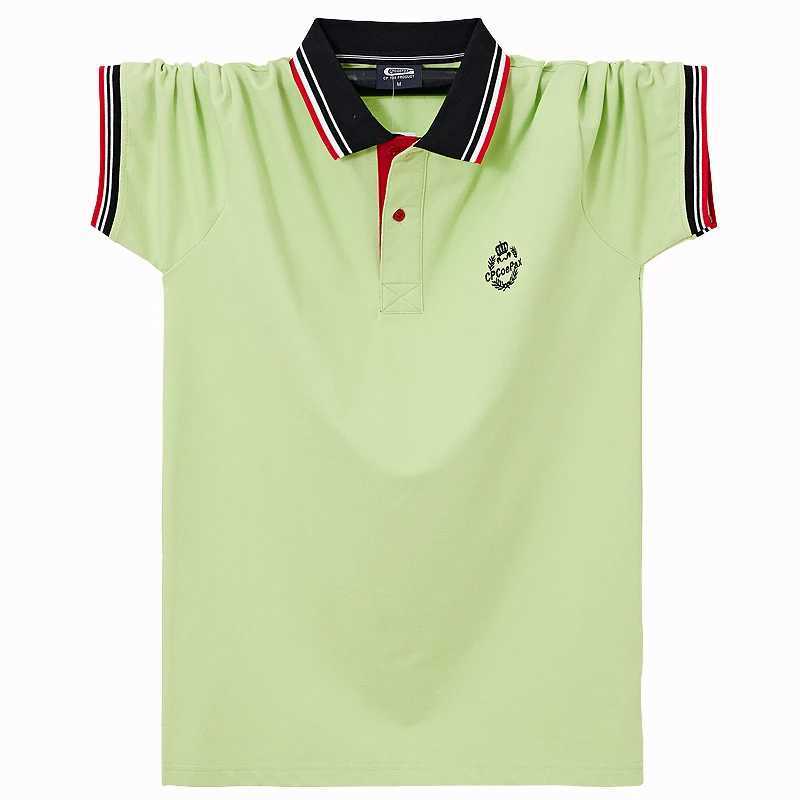 Summer plus cotton short sleeved polo shirt for men with added weight and trendy top loose collar thin polo shirt size 6XL X2503061