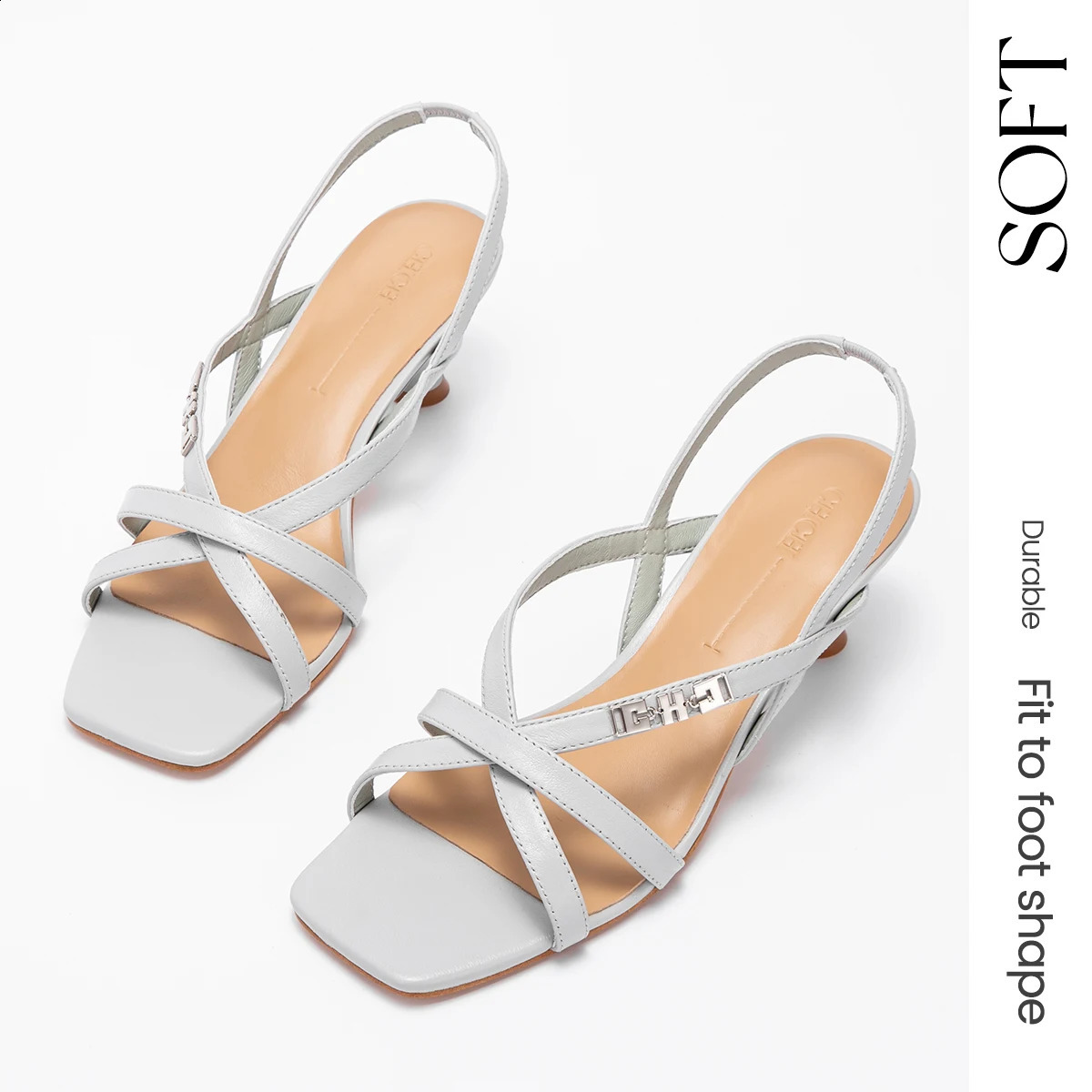 Womens Shoes High Heels Comfortable Sheepskin Leather Low Heel Sandals Wedding Banquet 241228