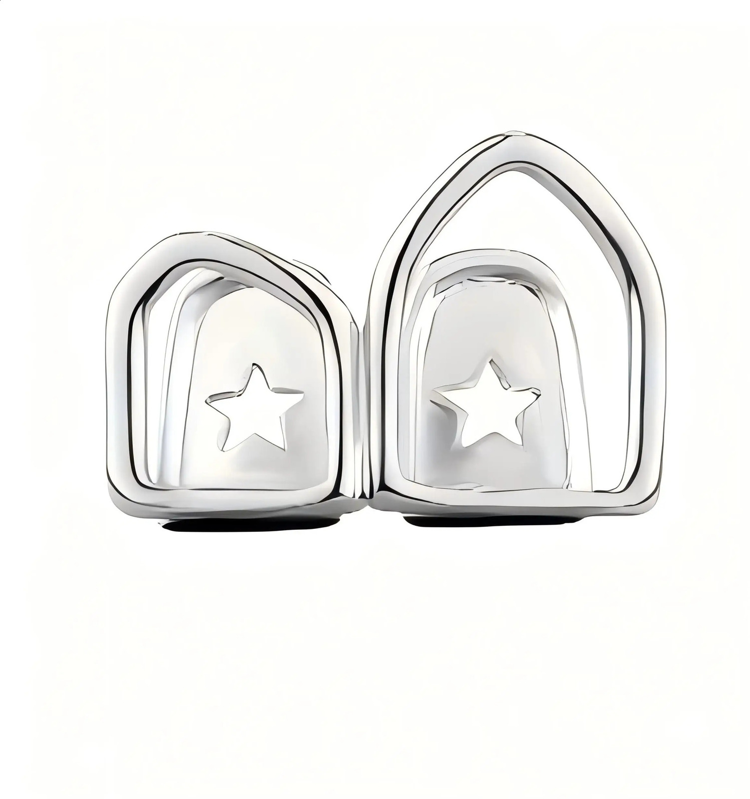 All Hollow Unique Style Bling Iced Out Teeth Hip Hop Top Bottom Grills Dental Mouth Punk Teeth Caps Cosplay Party TG136 241226