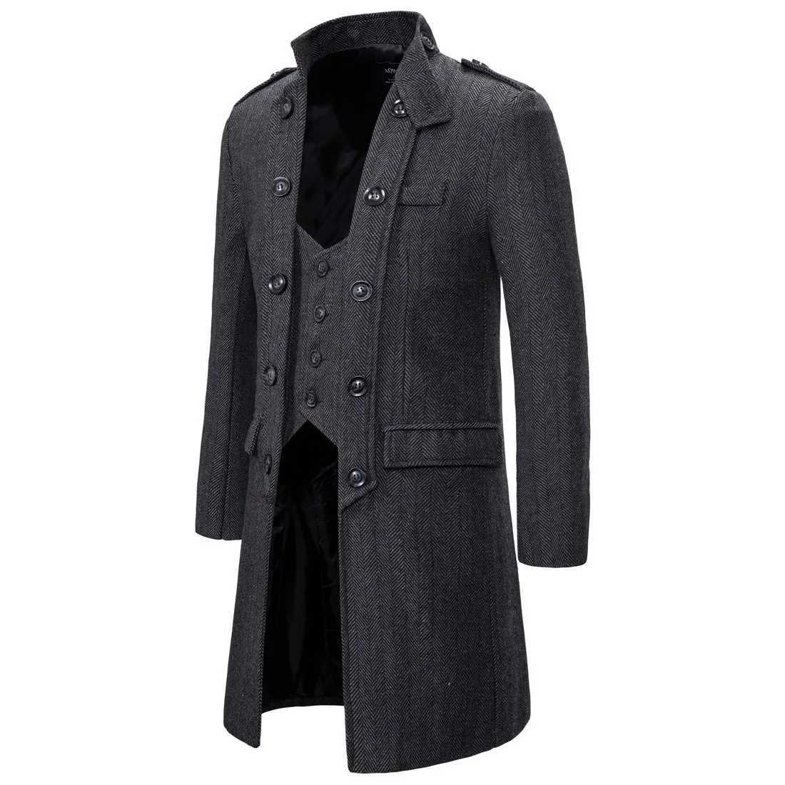 Spring and summer new mens mid long sleeved simple casual jacket mens version ultra-thin fashionable trench coat W241228