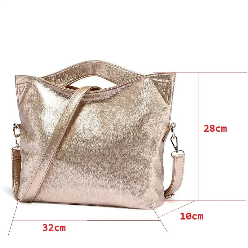 Bolsa Feminina Big Shoulder bags for women Fashion Silver Color Handbag Women Soft Leather Bag Large Messenger Bags 241227