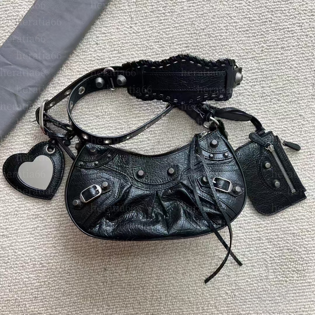 Designer luxury le cagole Top Quality Women girl Bags Motorcycle shoulder Designers Genuine leather crossbody clutch wallet purse Pochette Vintage Crocodile skin