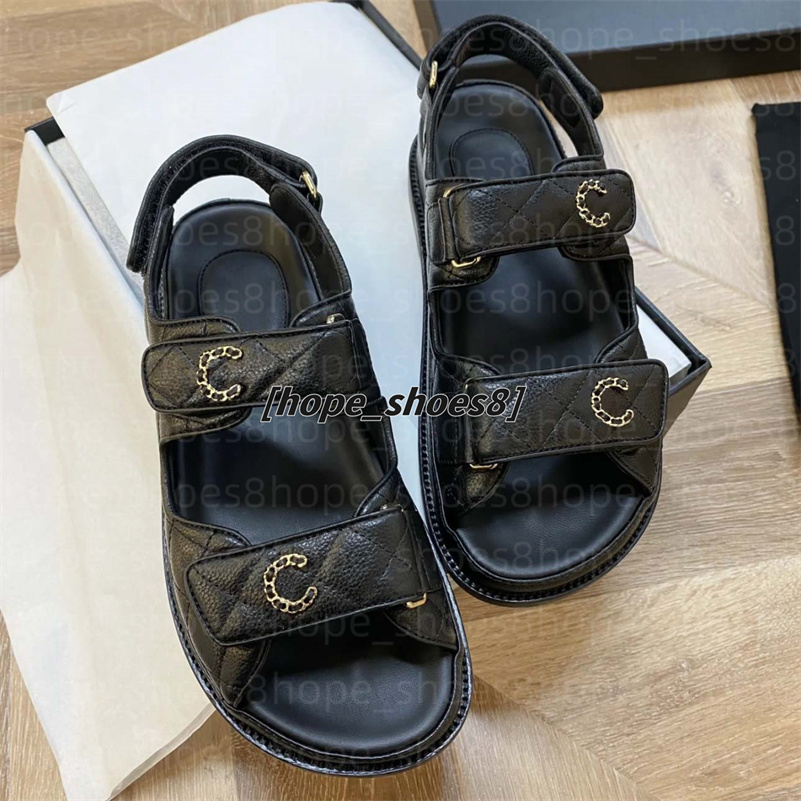 Designer Sandals Women Dad Sandals Calfskin Slides Shoes Flat Slipper Sliders Bottom Flip Flops Summer Sandale Casual Beach Real Leather Top Quality Sizes 35-42