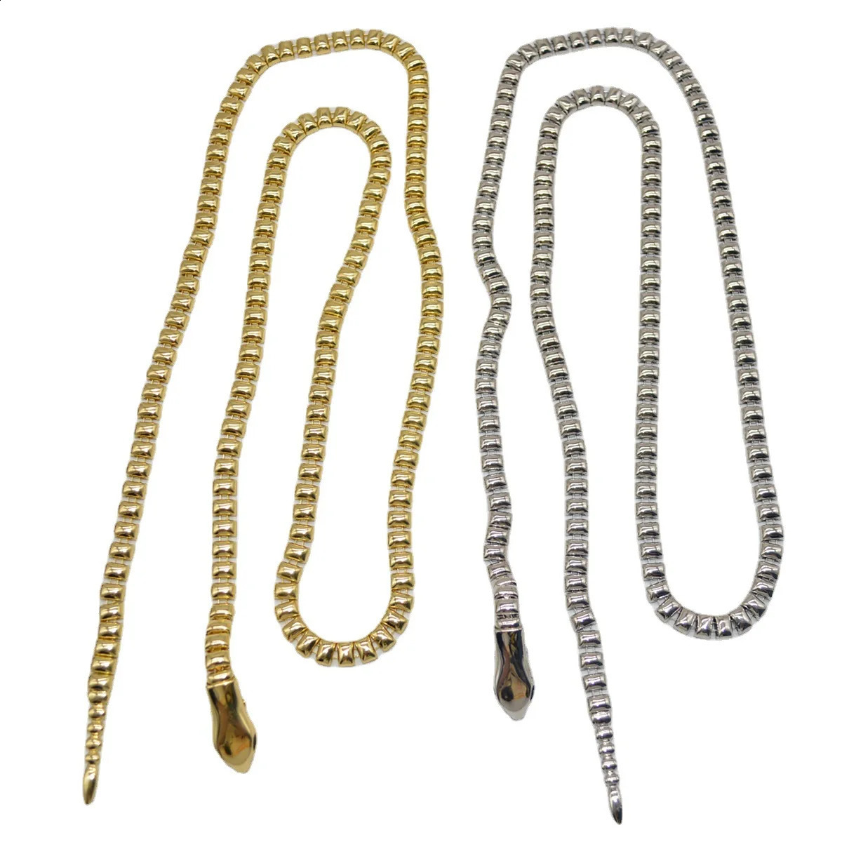 Unique Snake Head Metal Waist Belt Fashion Style Metal Chain Belt for Women Mens Pants Skirt Coat Accessories 241227