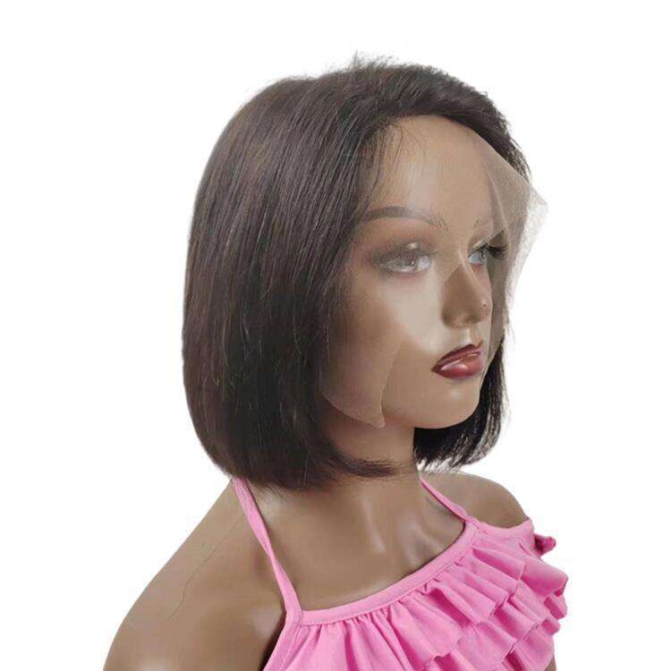Female Wig Real Hair Short Straight Front 13X4x1 Off Center Bob Lace Frontai Wigs Kq2 Kq2