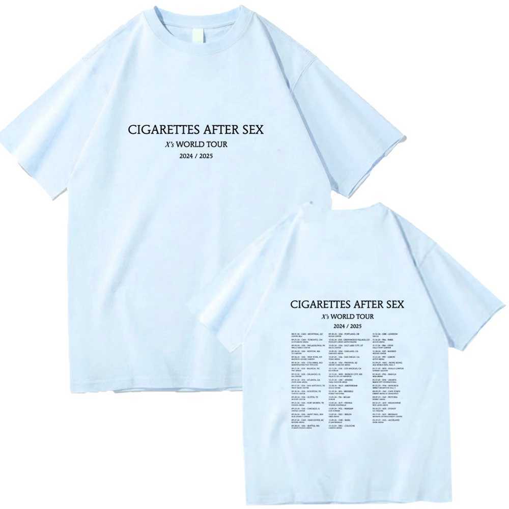 Cigarettes After Sex Xs World Tour 2024 Unisex Summer O-neck Oversized T-shirt Music Fans Gift T-shirt Casual Regular Printing X241228