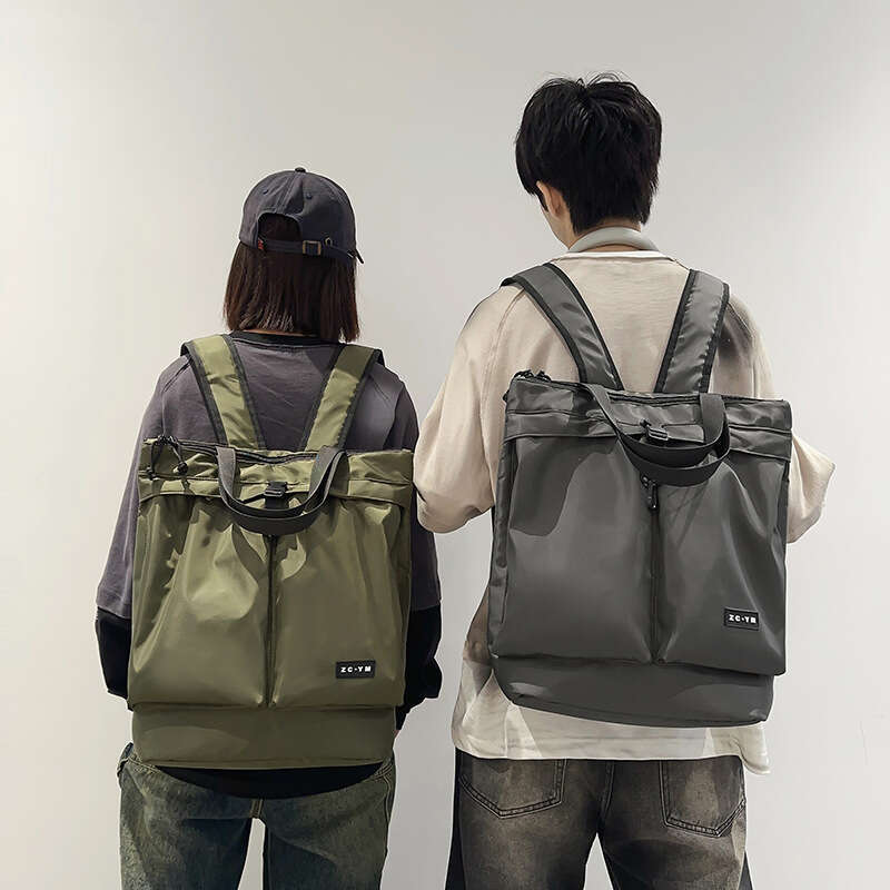 Backpack For Men And Women's Commuting Handbag, Solid Color Casual Single Shoulder Tote Bag, Large Capacity Waterproof Nylon Backpack, Trendy