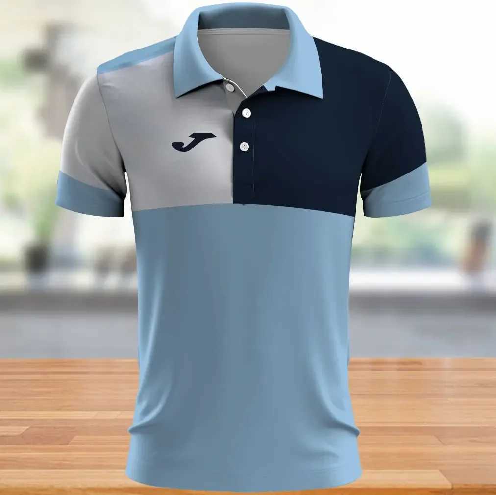 Fashionable and Simple Harajuku shirt Mens T-shirt Outdoor Sportswear Casual Collar Button Shirt Loose Short Sleeve Top X241228