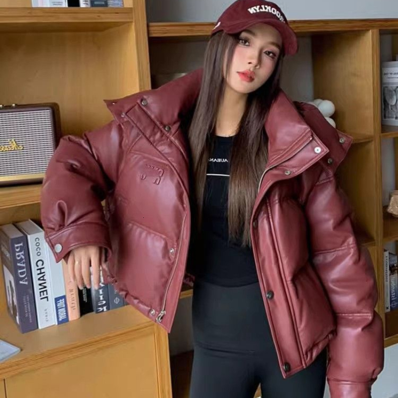 Winter New Solid Color Hooded Long Sleeve Fashion Parkas Women High Street Casual Loose Zipper Button Pocket All-Match Outwear