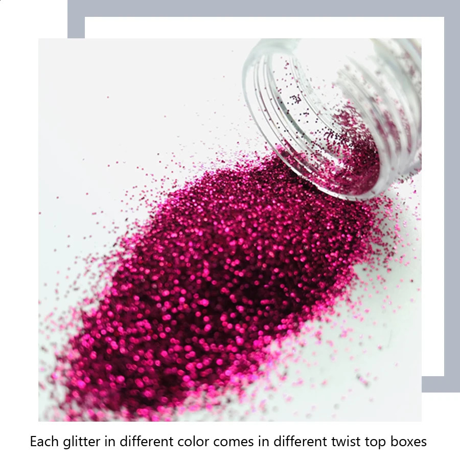 40Pcs/Set Nail Glitter Mix Colors Nail Art Fine Powder Dust UV Gel Polish Acrylic Nail Tips DIY Decoration Tools 241223