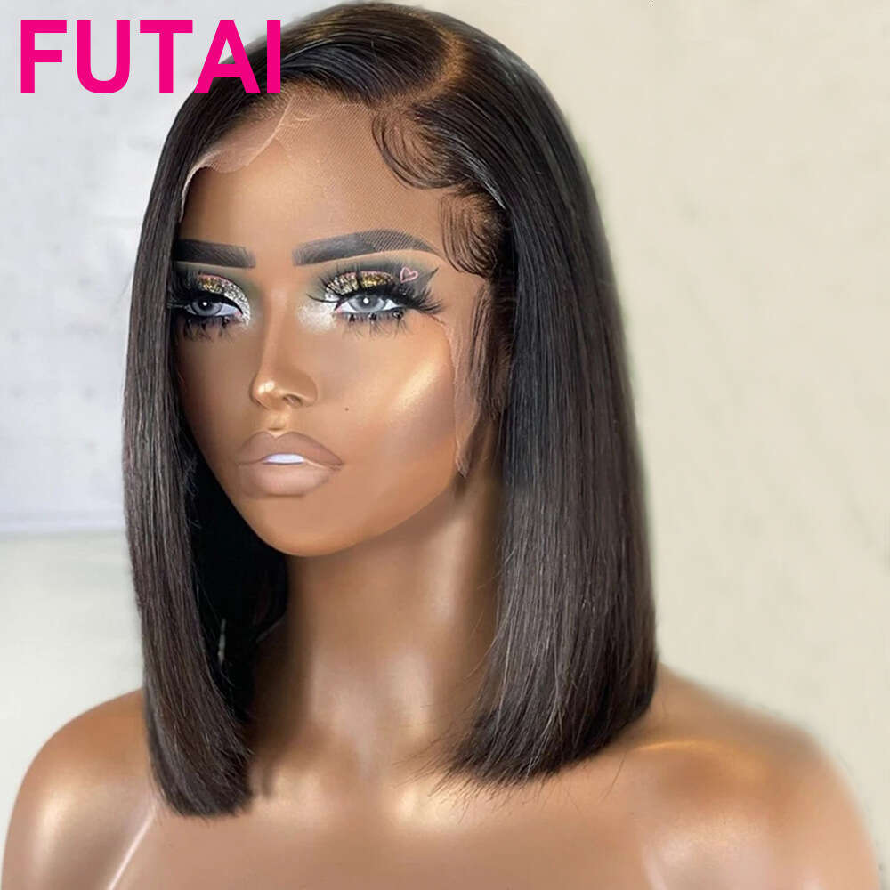 Bone Straight Real Hair Double Drawn BOB Front Lace Headset Wig Kq2 Kq2