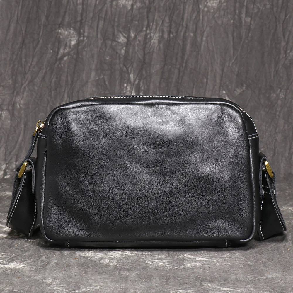 LUOKIR Genuine Leather Minimalist Mens And Womens Shoulder Bag Crazy Horse Diagonal Cross Retro iPad 241227