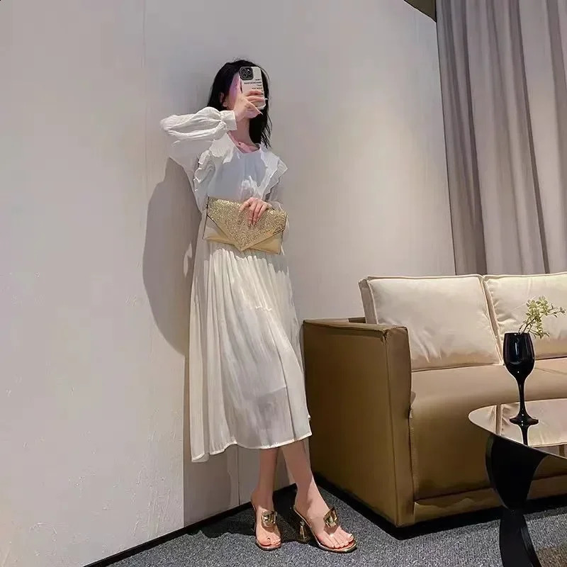 High Heels Sandals Woman Summer Comfortable Platform Dress Shoes Elegant Coonfort Gold Sandals Silver Sandals 241228