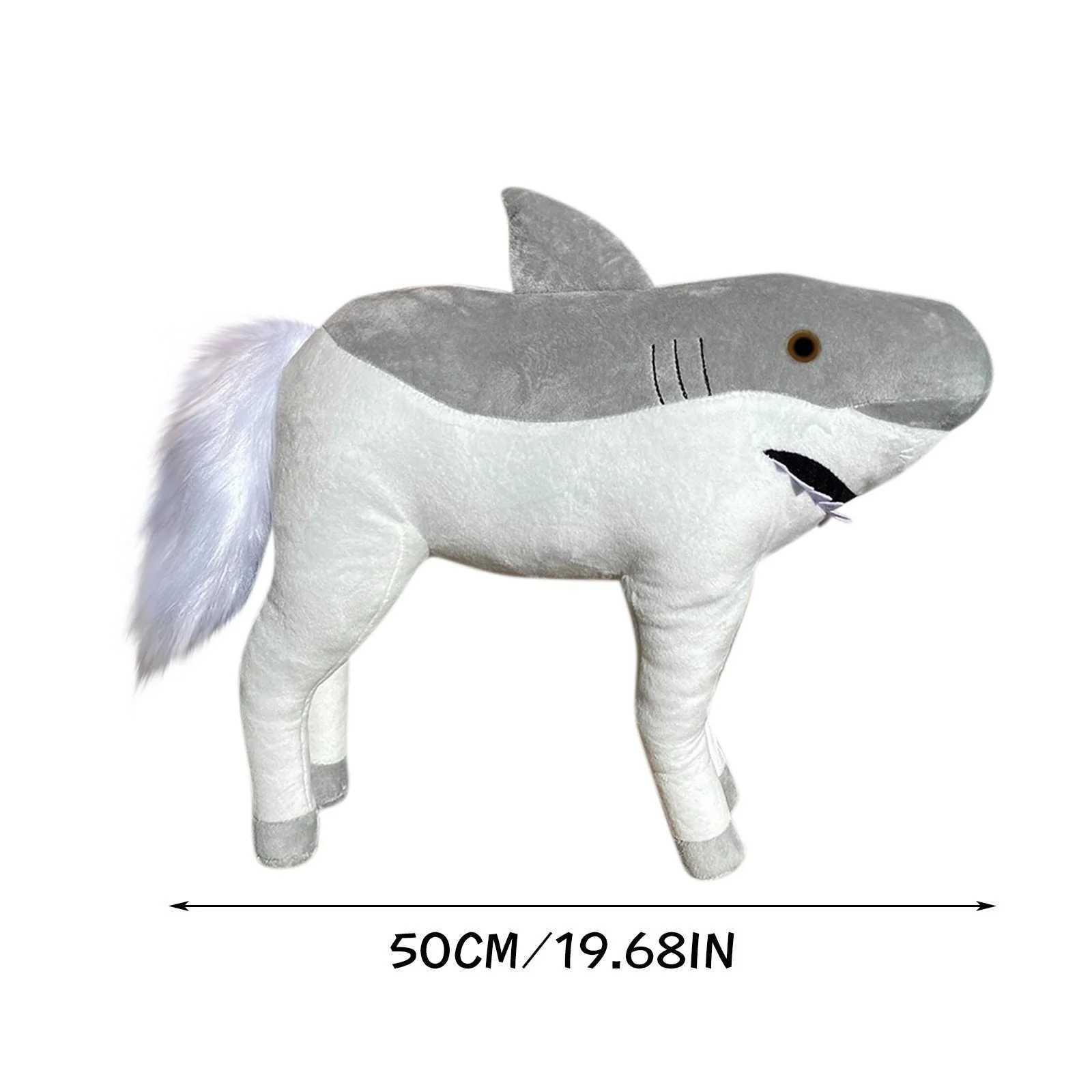 40/50/60cm Shark Horse Soft Stuffed Plush Toy Stuffed Shark Head Horse Body Model Doll Pillow Toy For Kid Children Birthday Gift X241227