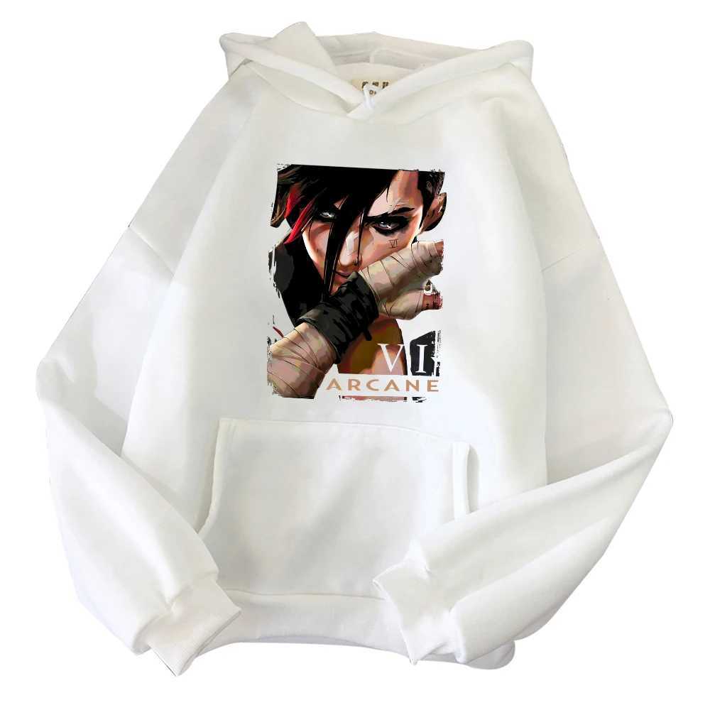 Arcane Vi Hoodie Harajuku Pullover Tops Sweatshirt Fans Gift X241228