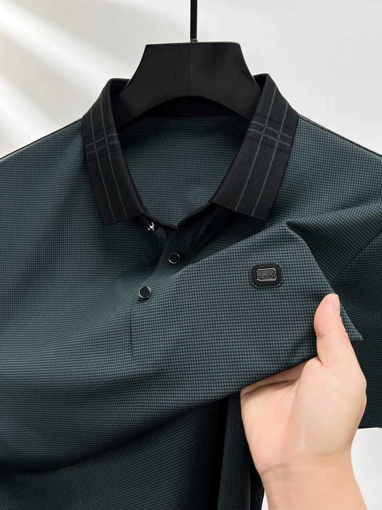 High quality brand short sleeved mens shirt shirt summer new fashion personalized striped print design ice silk T-shirt X241228