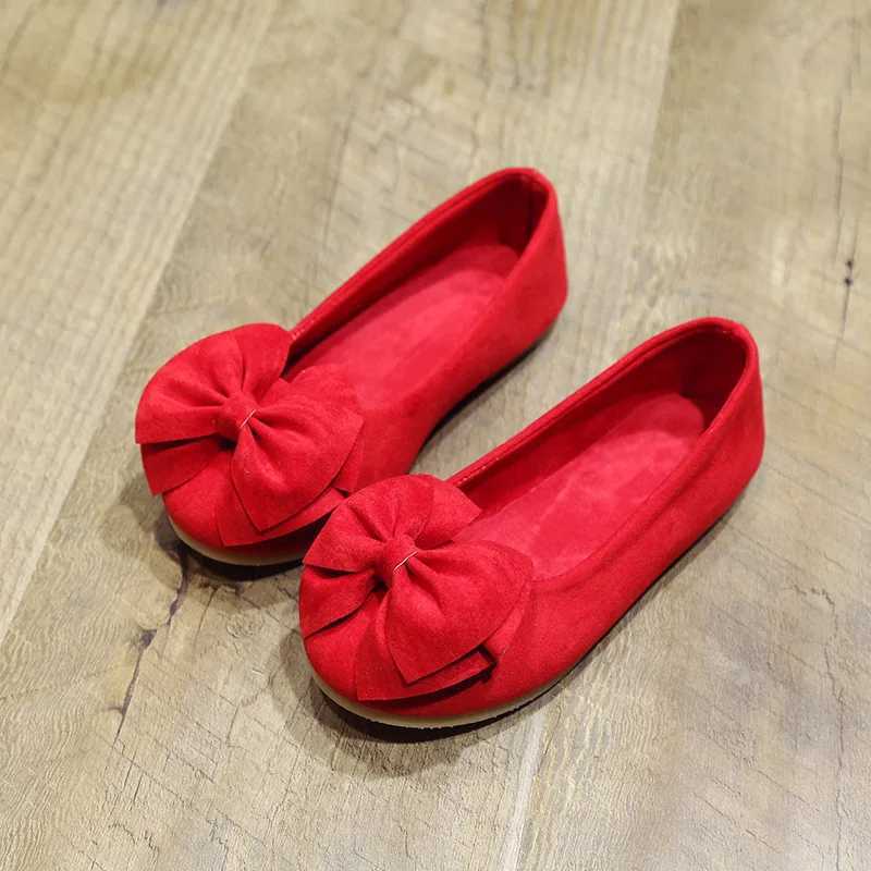 Kids Bowtie Moccasin Loafers Spring Autumn Girls Princess Sweet Shoes Casual Bow-knot Soft Childrens Suede Shoes Toddler Shoes W241228