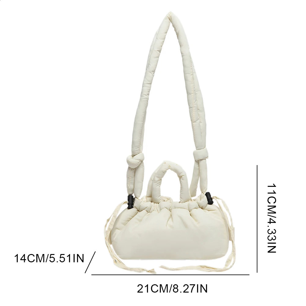 Candy Color Fashion Handbag Soft Puffer Crossbody Bag Cotton Padded with Adjustable Strap for Women Work Shopping Travel 250206