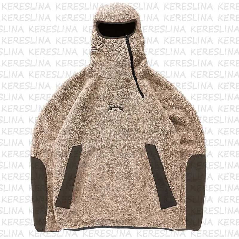 Retro Street Wool Warm Hoodie Mens Winter Street Clothing Casual Y2k Pattern Sportswear Hoodie Top X241228