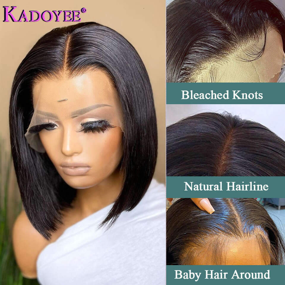 Wig, Person Hair Cover, Bob Short Real Hair, 13 * 4, Lace Front Wig Kq2 Kq2