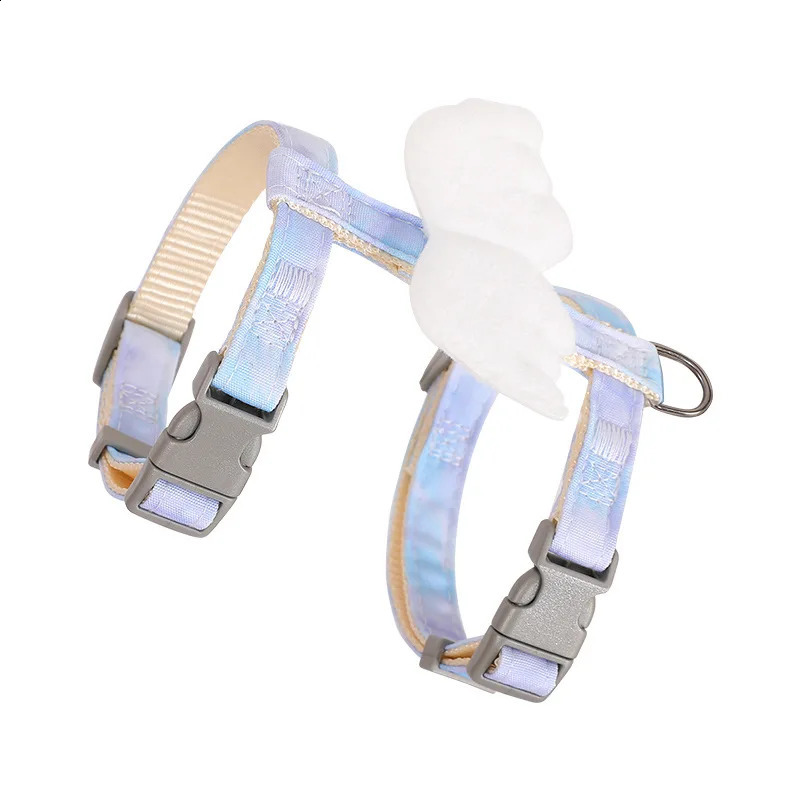 I-beam Cat Leash and Harness Set Adjustable Gradient Color Pet Harness and Leash Set with Wings Decoration To Prevent Breakaway 241227