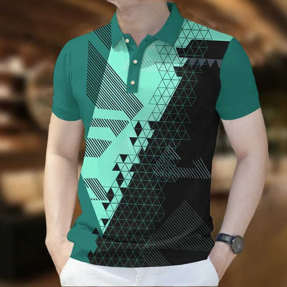 Summer mens shirt T-shirt business casual short sleeved printed button T-shirt loose top fashionable T-shirt high quality X241228