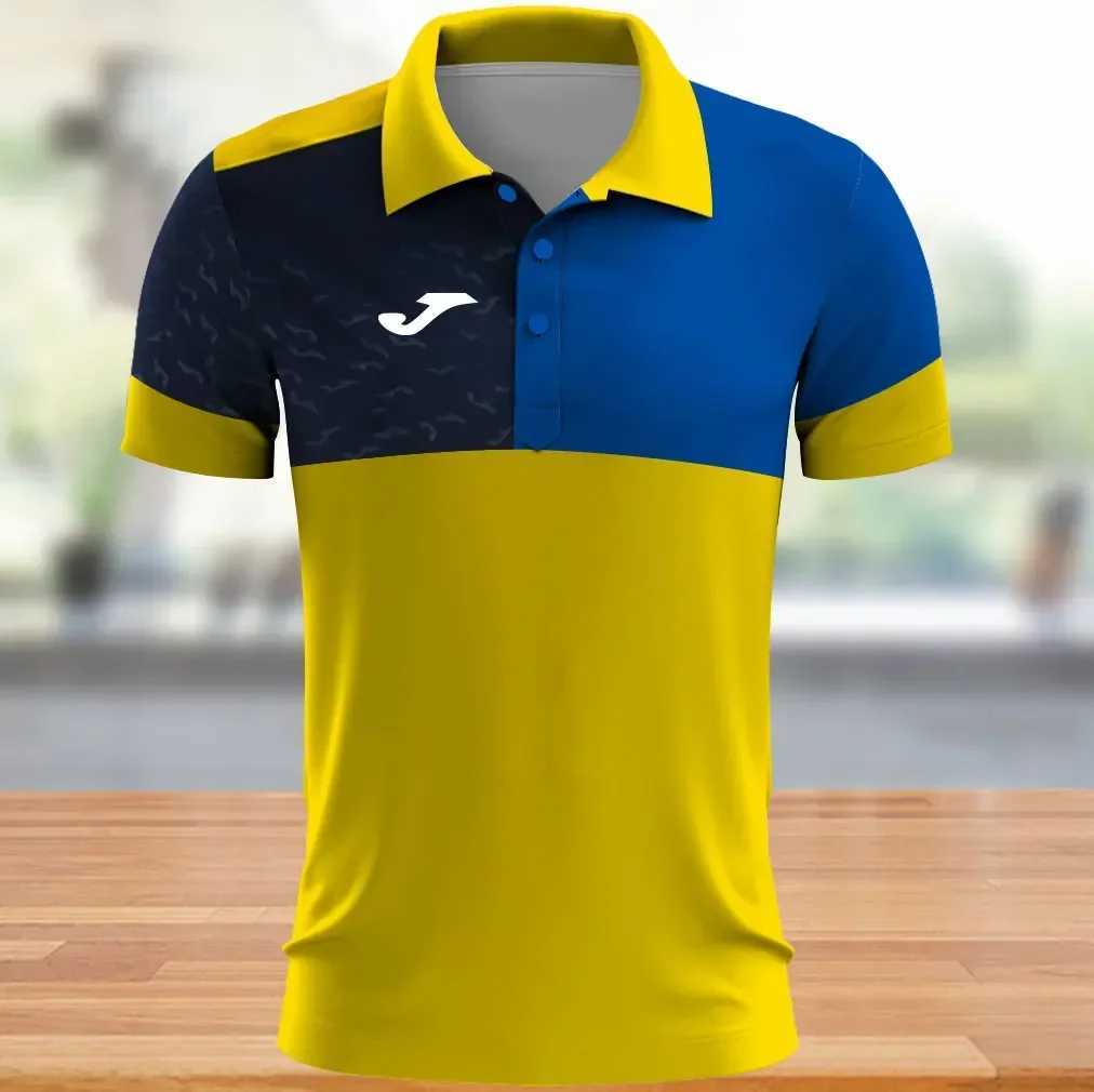 Fashionable and Simple Harajuku shirt Mens T-shirt Outdoor Sportswear Casual Collar Button Shirt Loose Short Sleeve Top X241228