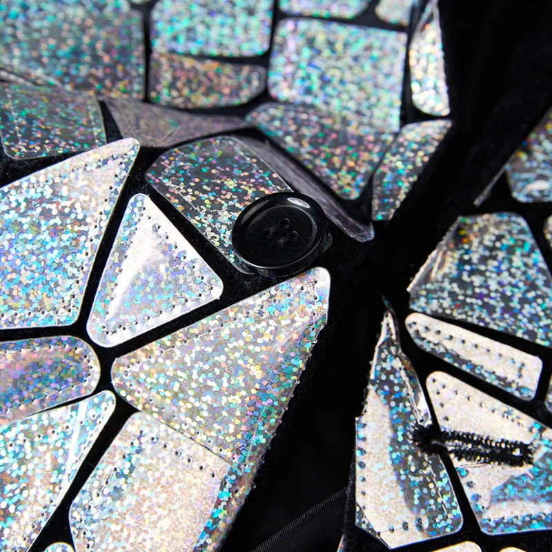 laser glitter tailcoat jacket mens single button shawl lapel dress jacket mens party stage dance singer costume mens 241227