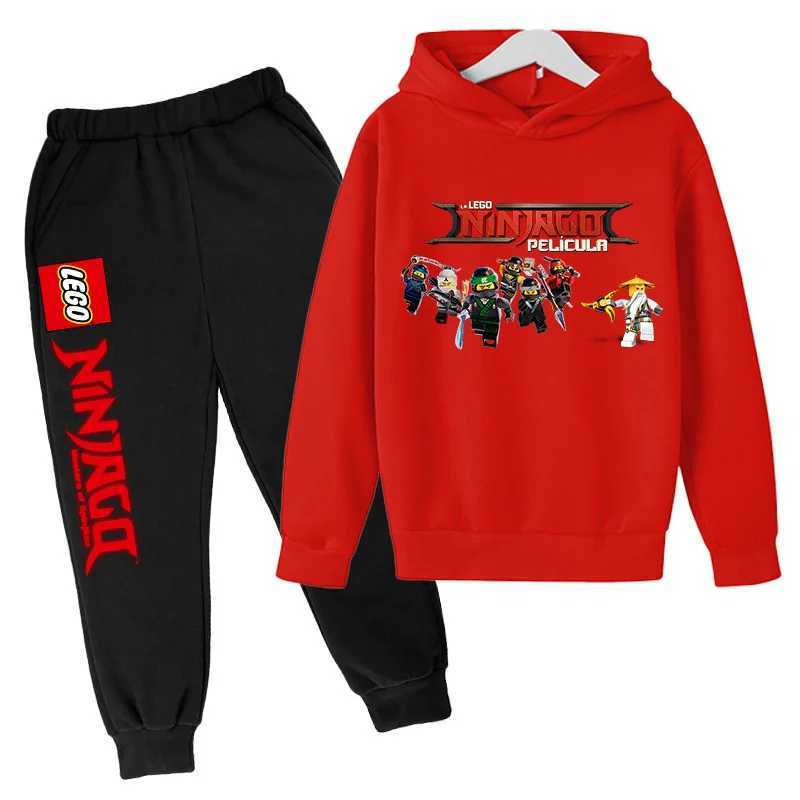 Phantom Ninja Hoodie cartoon Comics Anime printed CHIldren clothing CHIldren Boys Sweatshirt Hoodie set two-piece handsome X241228