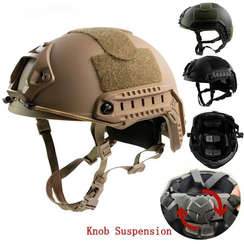 Quick tactical helmet adjustment knob thick ABS outdoor air gun shooting CS protective equipment set size 55-60cm W241228