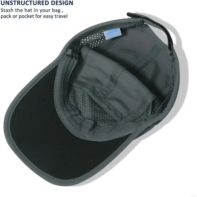 GADIEMKENSD Quick-Drying Foldable Portable Baseball Caps For Men Summer Sea Wave Embroidery Unisex Sport Sun Hats Cap 241227