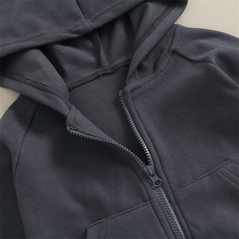 Lioraitiin 0-18M born Baby Boy Infant Romper Boho Long SlEEve Hooded Jumpsuit Outfits Solid Color Warm Sweatshirts 241226