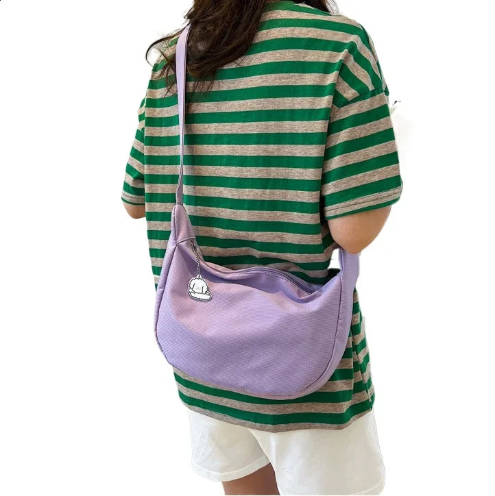 Korean and Japanese style cute canvas leisure youth schoolbag beautiful sweet crossbody large capacity shoulder bag 241227