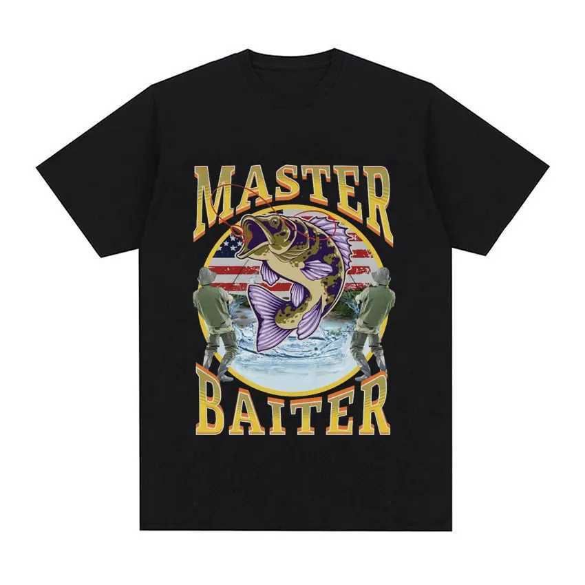 Funny Master Baiter Fishing Parody T-Shirt Summer Men Women Clothing Fashion T Shirts Cotton Short Slve Oversized T-shirt Tops X2502271