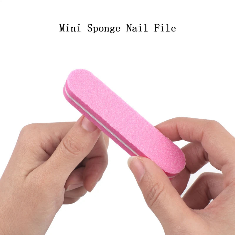 50Pcs Mix Color Mini Nail File Buffers Sponge 100/180 Grit Double Sided Sanding Block Gel Polishing Foam Manicure Nail Art Files 241223